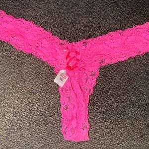 Forever 21 Bright Hot Pink Lace Lingerie Thong panties brand new